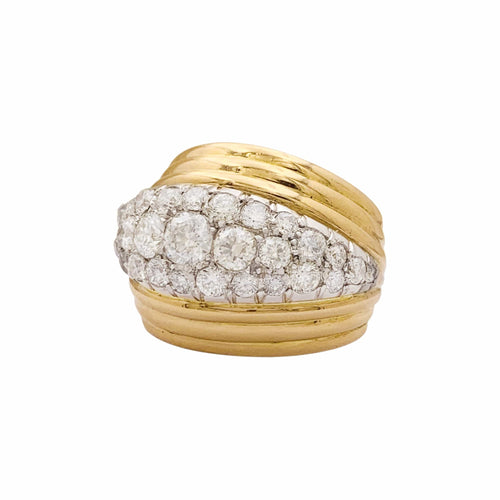 48 Bague vintage boule en or rose, platine et diamants 58 Facettes 35809