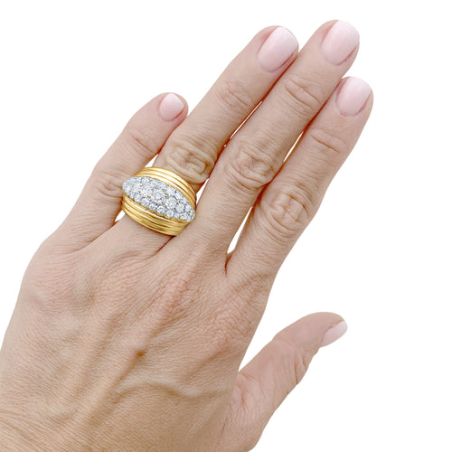 48 Bague vintage boule en or rose, platine et diamants 58 Facettes 35809