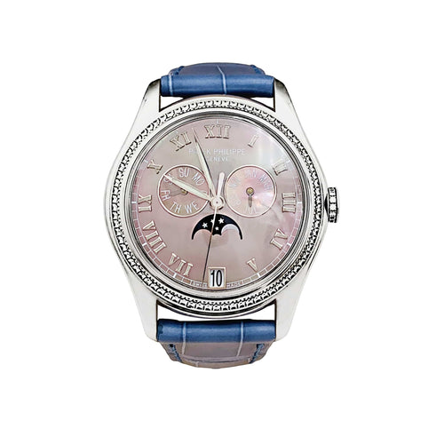 Patek Philippe Annual Calendar - Montre en or blanc, nacre et diamants 58 Facettes 35856