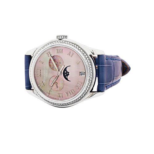 Patek Philippe Annual Calendar - Montre en or blanc, nacre et diamants 58 Facettes 35856