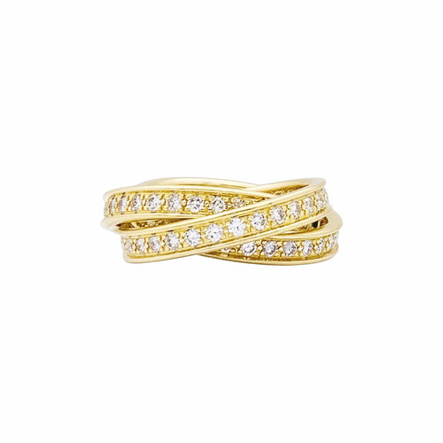 49 Cartier Trinity - Bague en or jaune et diamants 58 Facettes 35854