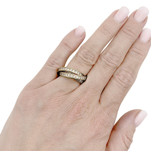 49 Cartier Trinity - Bague en or jaune et diamants 58 Facettes 35854