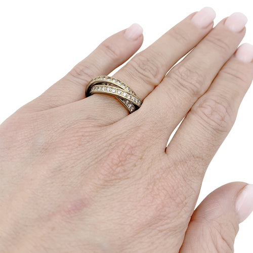 49 Cartier Trinity - Bague en or jaune et diamants 58 Facettes 35854