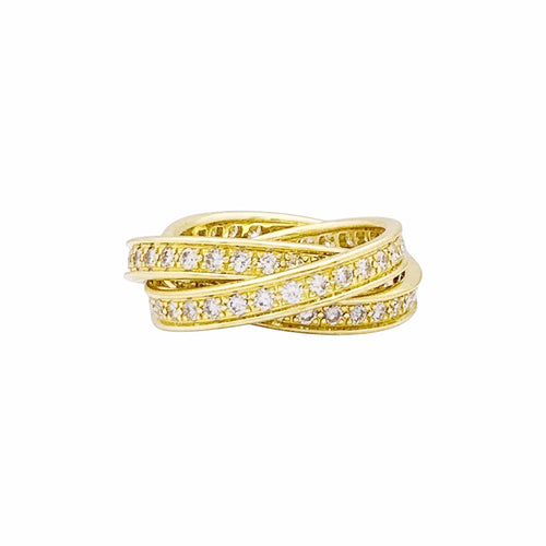 49 Cartier Trinity - Bague en or jaune et diamants 58 Facettes 35854