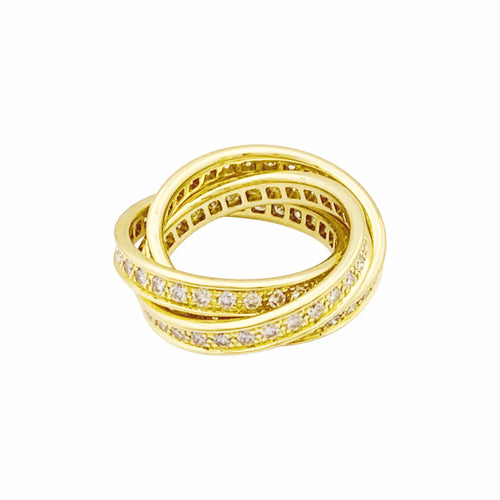 49 Cartier Trinity - Bague en or jaune et diamants 58 Facettes 35854