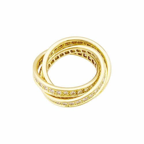 49 Cartier Trinity - Bague en or jaune et diamants 58 Facettes 35854