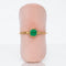 54 Bague en or jaune 14 ct avec émeraude et diamants 58 Facettes R021