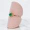 54 Bague en or jaune 14 ct avec émeraude et diamants 58 Facettes R021
