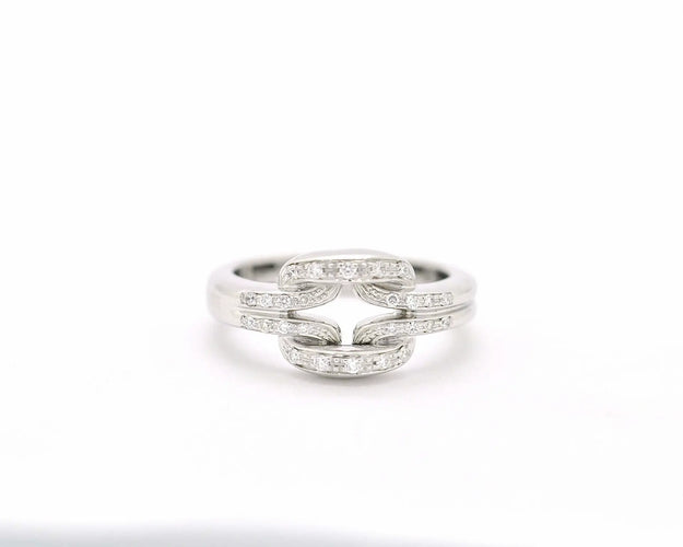 54 Damiani D.Lace - Bague en or blanc 18 ct et diamants 58 Facettes 9033