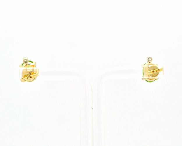 Boucles d'oreilles en or jaune, quartz et diamants 58 Facettes 9072