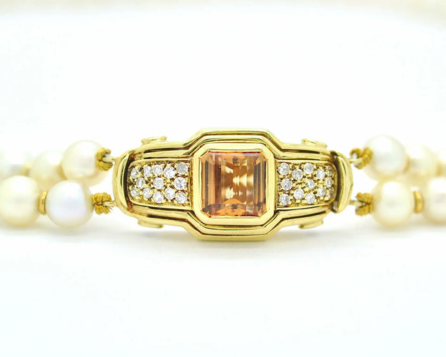 Damiani - Collier en or 18 kt, perles Akoya et diamants 58 Facettes 9219