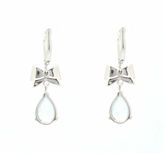 Boucles d'oreilles en or blanc, aigues-marines 2,58 ct et diamants 58 Facettes 9230
