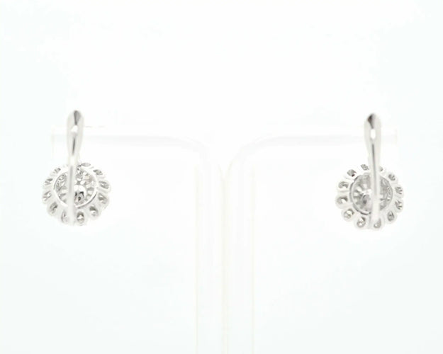 Boucles d'oreilles en or blanc, perles et diamants 58 Facettes 9265