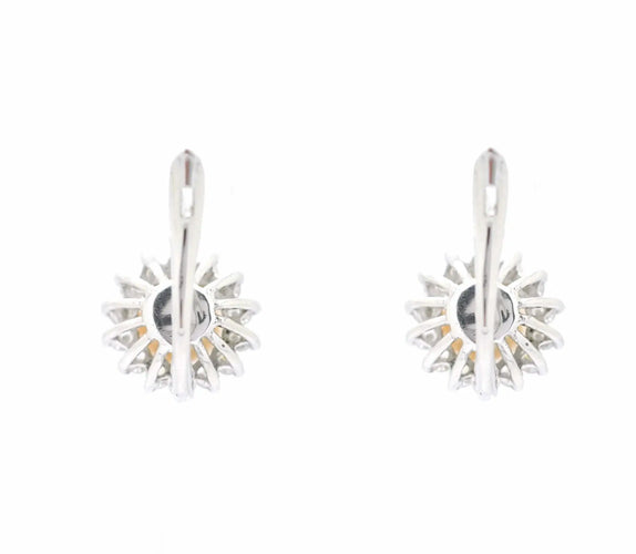 Boucles d'oreilles en or blanc avec perles et diamants 0,70 ct 58 Facettes 9269