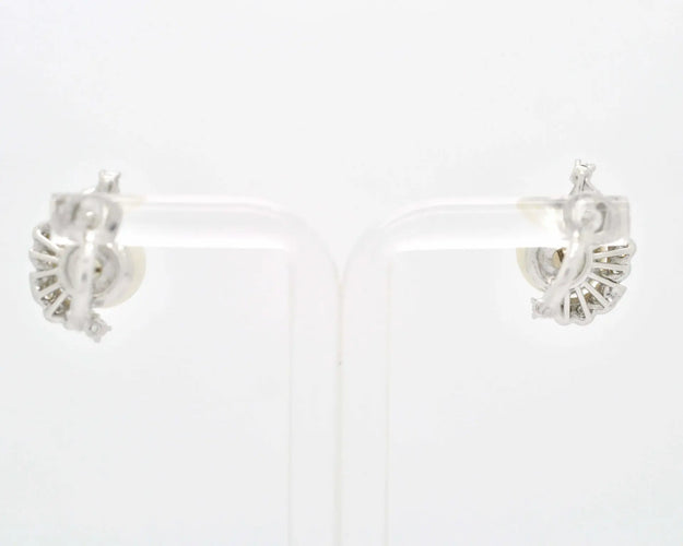 Boucles d'oreilles en or blanc, perles et diamants 58 Facettes 9275