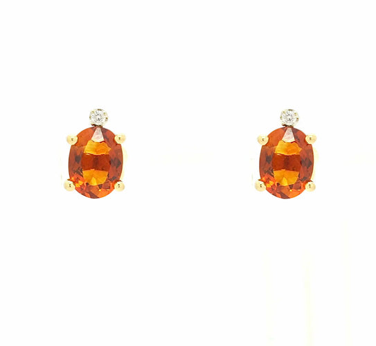 Boucles d'oreilles en or jaune, quartz citrins et diamants 58 Facettes 9320