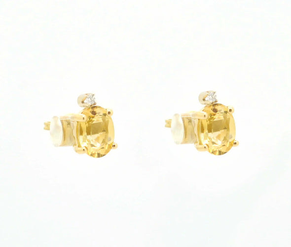 Boucles d'oreilles en or jaune 18 ct, quartz et diamants 58 Facettes 9350