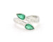 53 Bague contrarié en or blanc, émeraudes de Colombie et diamants 58 Facettes 13593