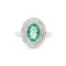 53 Bague en or blanc 18 kt avec émeraude et diamants 58 Facettes 17956