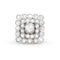 57 Bague en or blanc avec diamant central et diamants double entourage 58 Facettes 18003