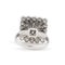 57 Bague en or blanc avec diamant central et diamants double entourage 58 Facettes 18003