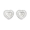 Boucles d'oreilles cœur en or blanc et diamants 58 Facettes 18661