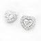 Boucles d'oreilles cœur en or blanc et diamants 58 Facettes 18661