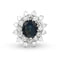 55 Bague en or blanc, saphir australien ovale et diamants 58 Facettes 18970