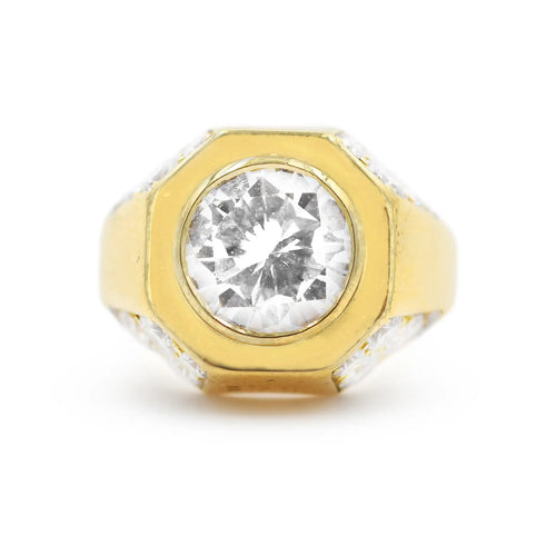 Bulgari - Bague vintage en or jaune 850 et diamants 58 Facettes 20045