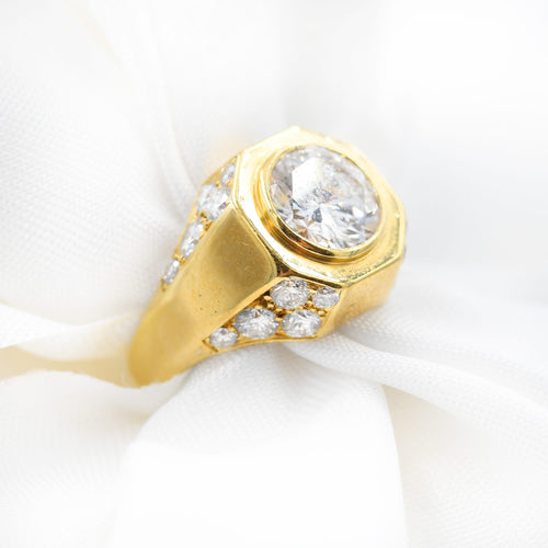 Bulgari - Bague vintage en or jaune 850 et diamants 58 Facettes 20045