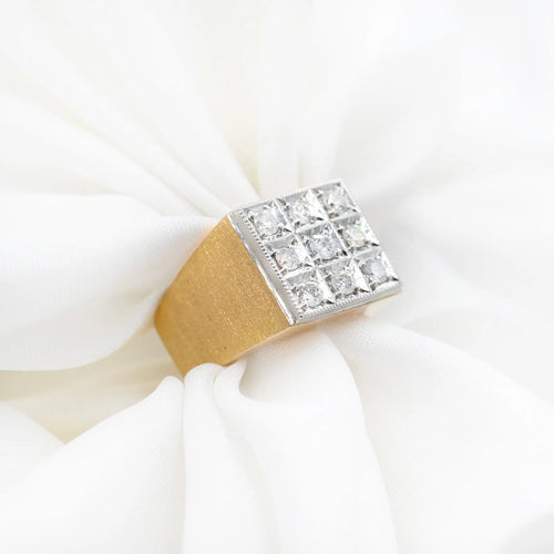 58 Bague bandeau en or jaune et diamants 0,45 ct 58 Facettes 21256