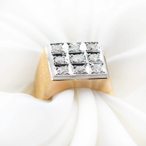 58 Bague bandeau en or jaune et diamants 0,45 ct 58 Facettes 21256