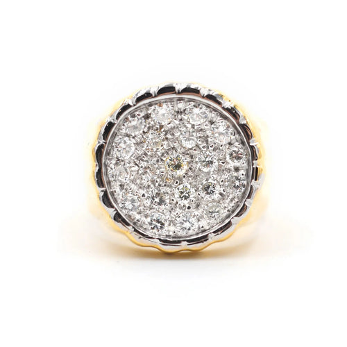 54 Chevalière en or jaune avec diamants 0,60 ct 58 Facettes 21264
