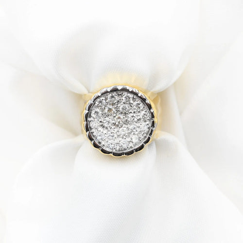 54 Chevalière en or jaune avec diamants 0,60 ct 58 Facettes 21264