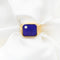 61 Bague en or jaune 585 avec émail bleu et diamant 58 Facettes 21453