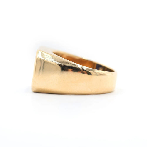 61 Bague en or jaune 585 avec émail bleu et diamant 58 Facettes 21453