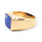 61 Bague en or jaune 585 avec émail bleu et diamant 58 Facettes 21453
