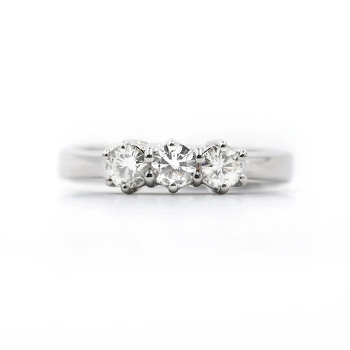 49 Trilogy - Bague en or blanc 18 carats et diamants 58 Facettes 21468