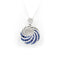 Collier pendentif spirale en or blanc, diamants et saphirs 58 Facettes 21541