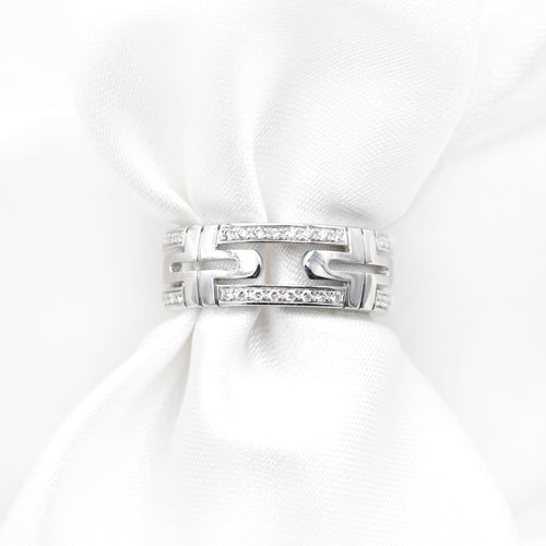 56 Bulgari Parentesi - Bague en or blanc et diamants 58 Facettes 21750