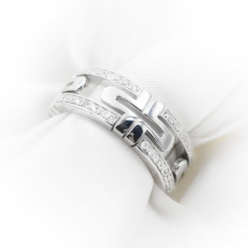 56 Bulgari Parentesi - Bague en or blanc et diamants 58 Facettes 21750