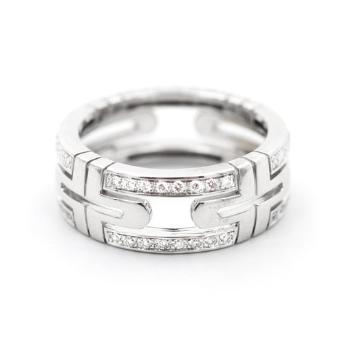 56 Bulgari Parentesi - Bague en or blanc et diamants 58 Facettes 21750