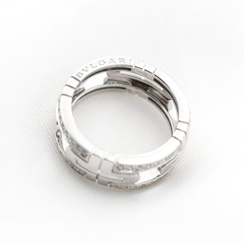 56 Bulgari Parentesi - Bague en or blanc et diamants 58 Facettes 21750