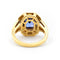 55 Bague en or jaune avec tanzanite 2,77 ct et diamants 58 Facettes 22444
