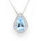 Collier en or blanc avec aigue-marine 6,6 ct et diamants 58 Facettes 22741