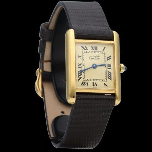 Cartier Tank Vermeil - Montre en plaqué or 58 Facettes MT43311