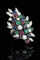 Bague 56 I colori della vita - Bague en platine avec diamants, émeraudes, rubis et saphirs 58 Facettes
