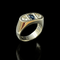 Bague 56 Roberto Borghesi - Bague à pont en or blanc, saphir et diamants 58 Facettes