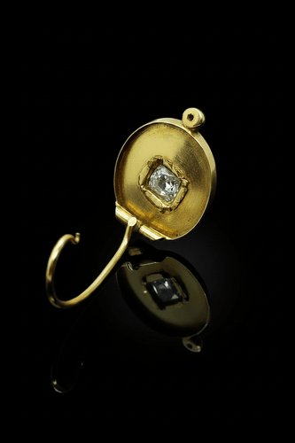Boucles d'oreilles Impero austro-ungarico - Boucles d'oreilles pendantes en émail noir 58 Facettes