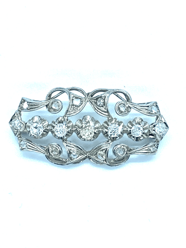 Pendentif Spilla novecentesca en or blanc 18 carats diamants 58 Facettes